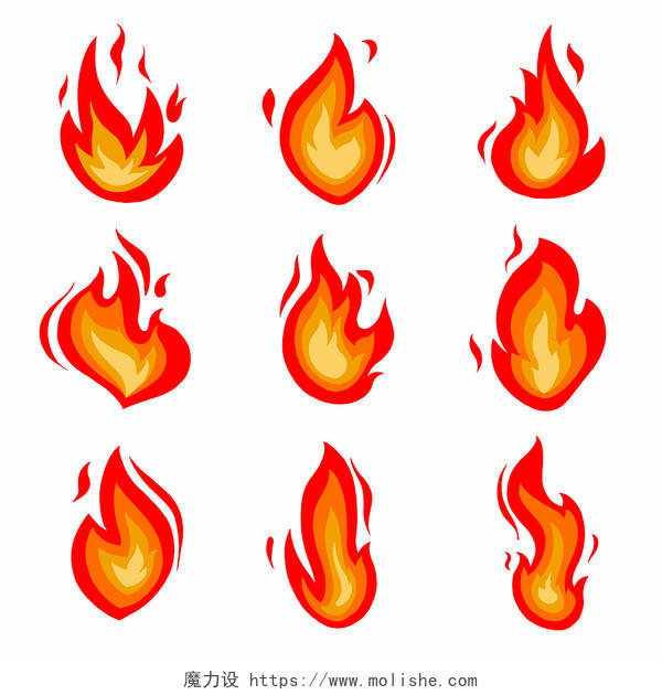 火焰卡通套图火焰套图火灾PNG类型消防